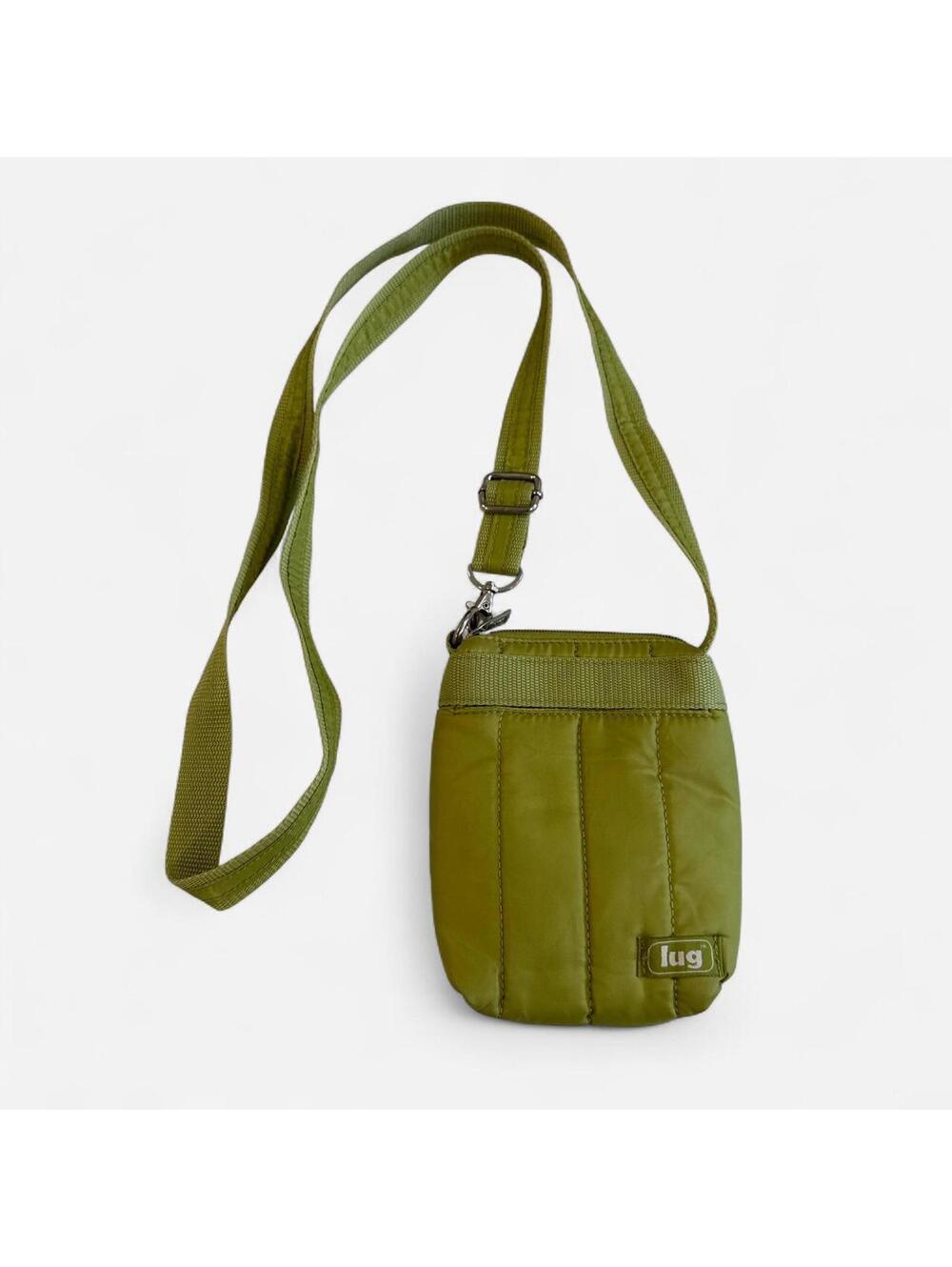 Lime Green Small Lug Nylon Crossbody Bag
